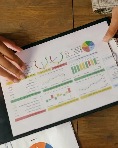 Un informe con gráficas financieras